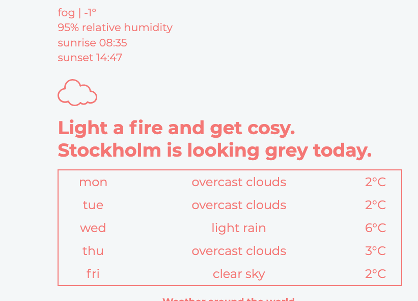 weather app project preview